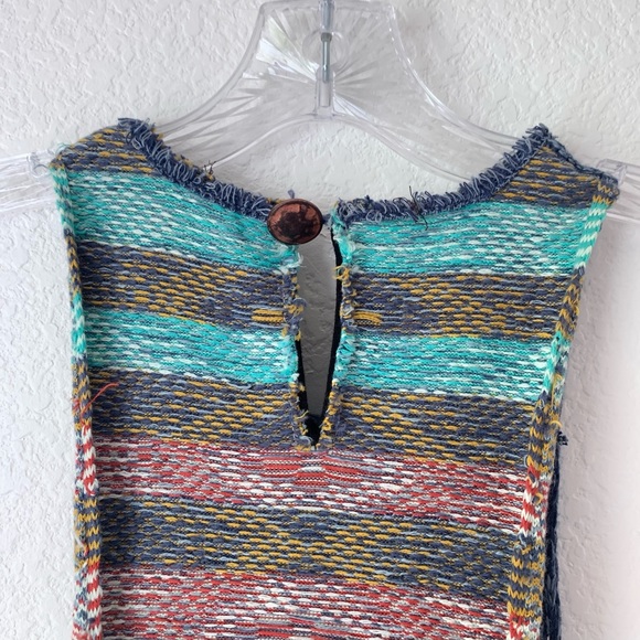 Free People Rare Hearts Stripe Knit Tunic Sz M - Picture 9 of 16